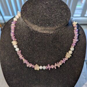 New choker style necklace mixed purple colors and mixed beads style